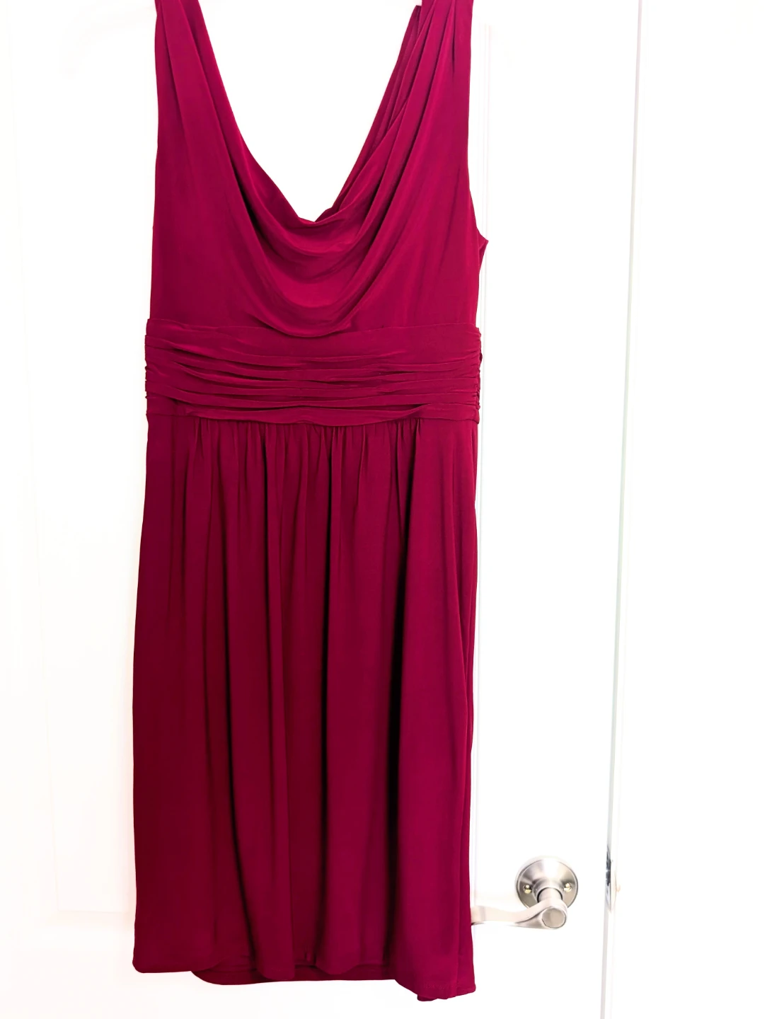 Ricky's Evenings Sleeveless Ruched Dress - Burgundy - photo 2