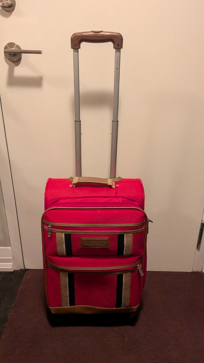 Tommy Hilfiger Red Rolling Carry-on