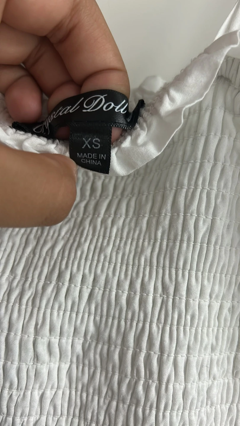 Crystal Doll White Eyelet Tiered Mini Dress XS - photo 2
