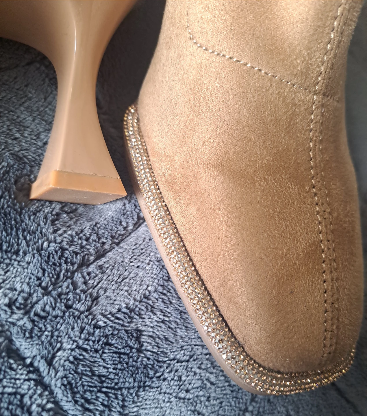 Newbella Minimalist Faux Suede Square Toe Ankle Boot - photo 2