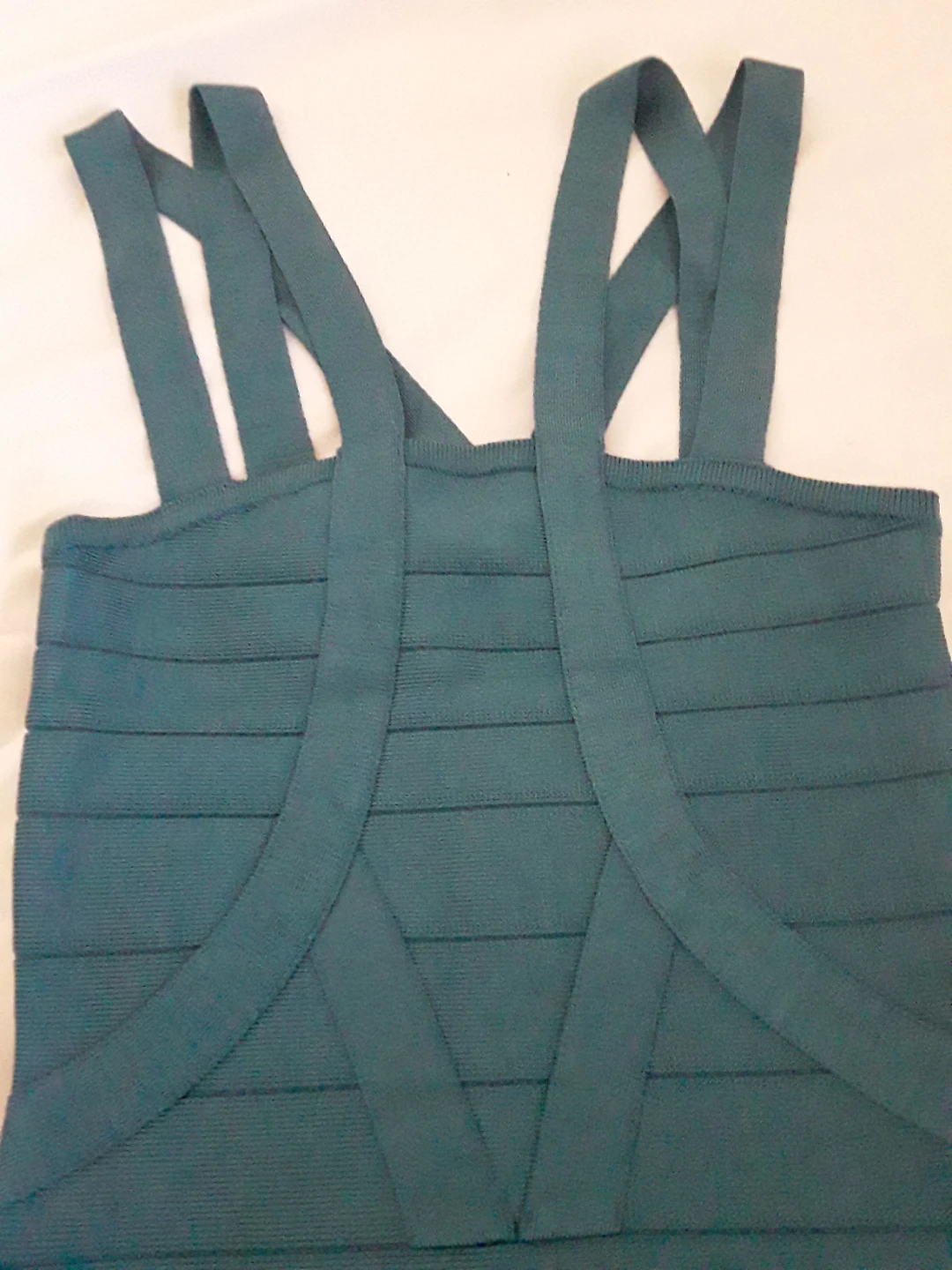 BEBE Teal Bandage Dress with Strappy Back - photo 2