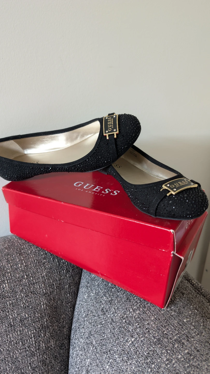 Guess Women's Black Rhinestone Ballet Flats - 7.5 - photo 3