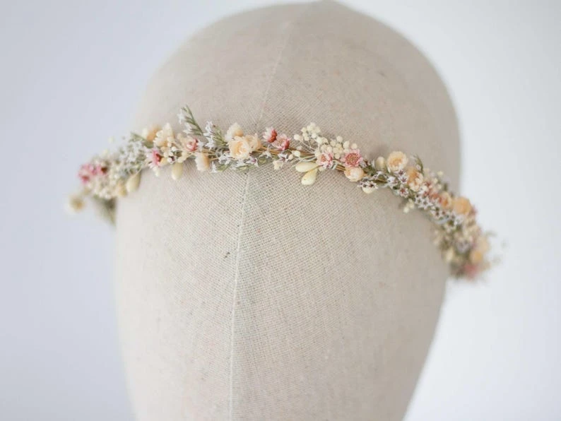 Blush Dried Flower Crown - photo 2