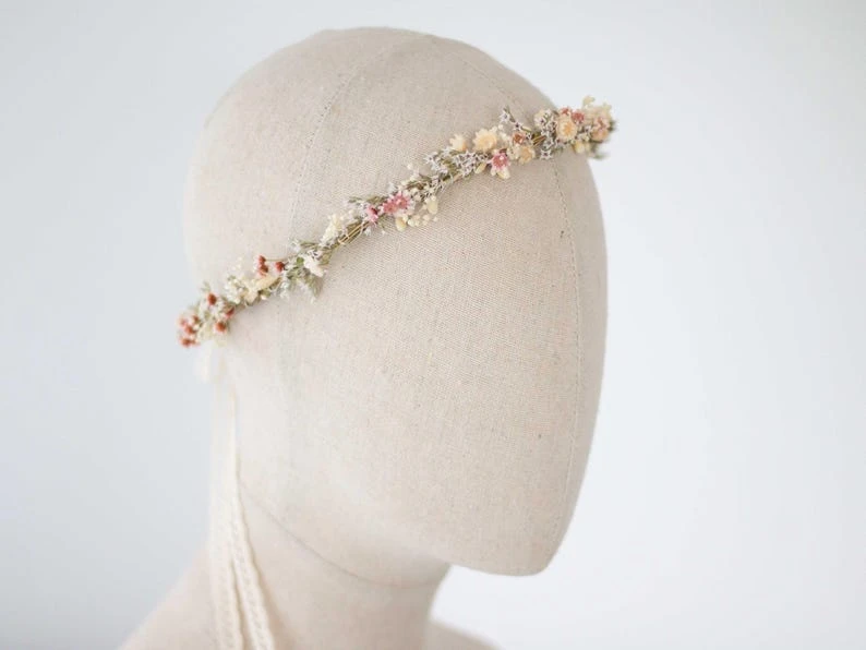 Blush Dried Flower Crown - photo 3