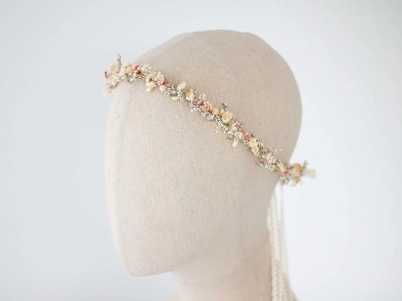 Blush Dried Flower Crown - photo 4