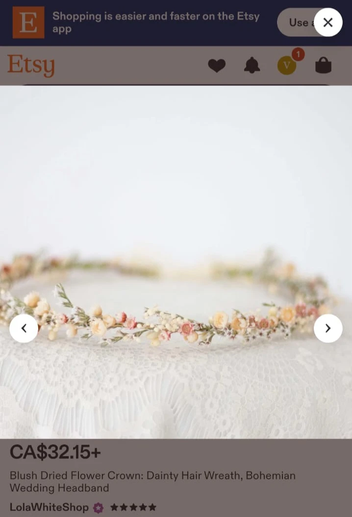 Blush Dried Flower Crown - photo 5