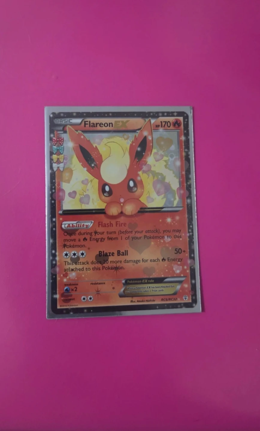 Pokemon Flareon EX Card in sleeve