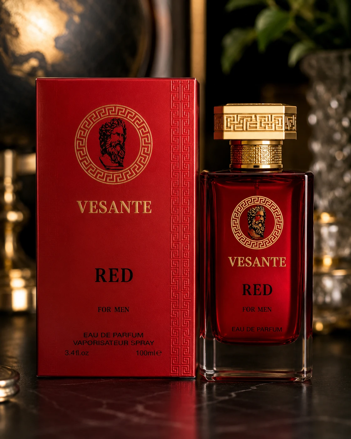 Vesante Red for Men Eau de Parfum 3.4 oz (100ml) Men's Fragrance