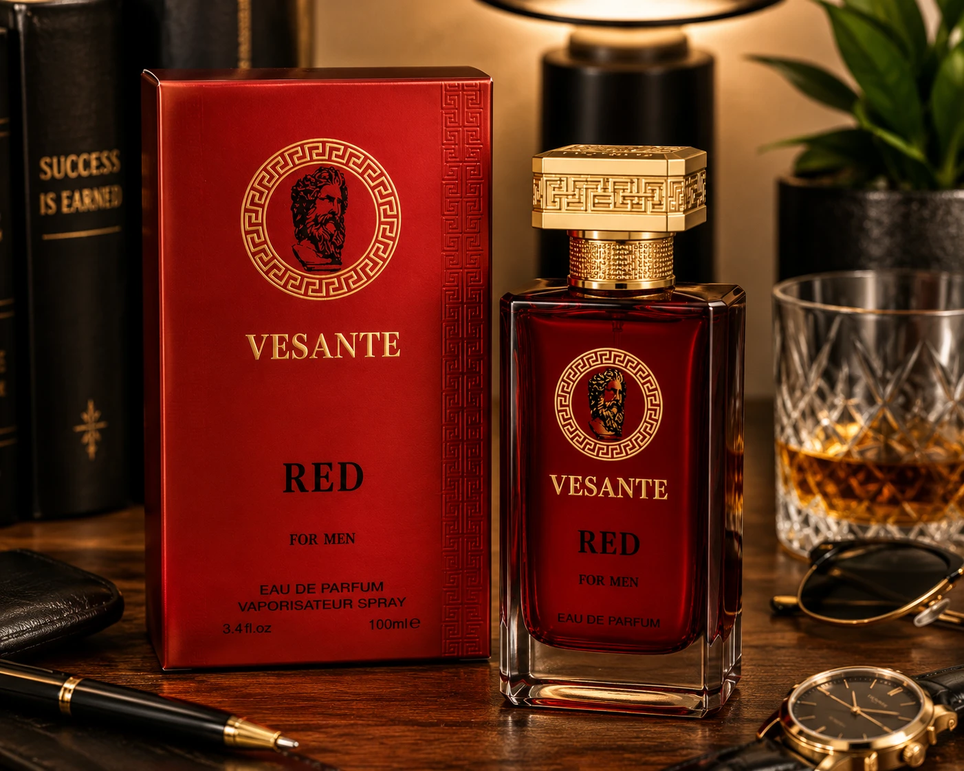 Vesante Red for Men Eau de Parfum 3.4 oz (100ml) Men's Fragrance - photo 2