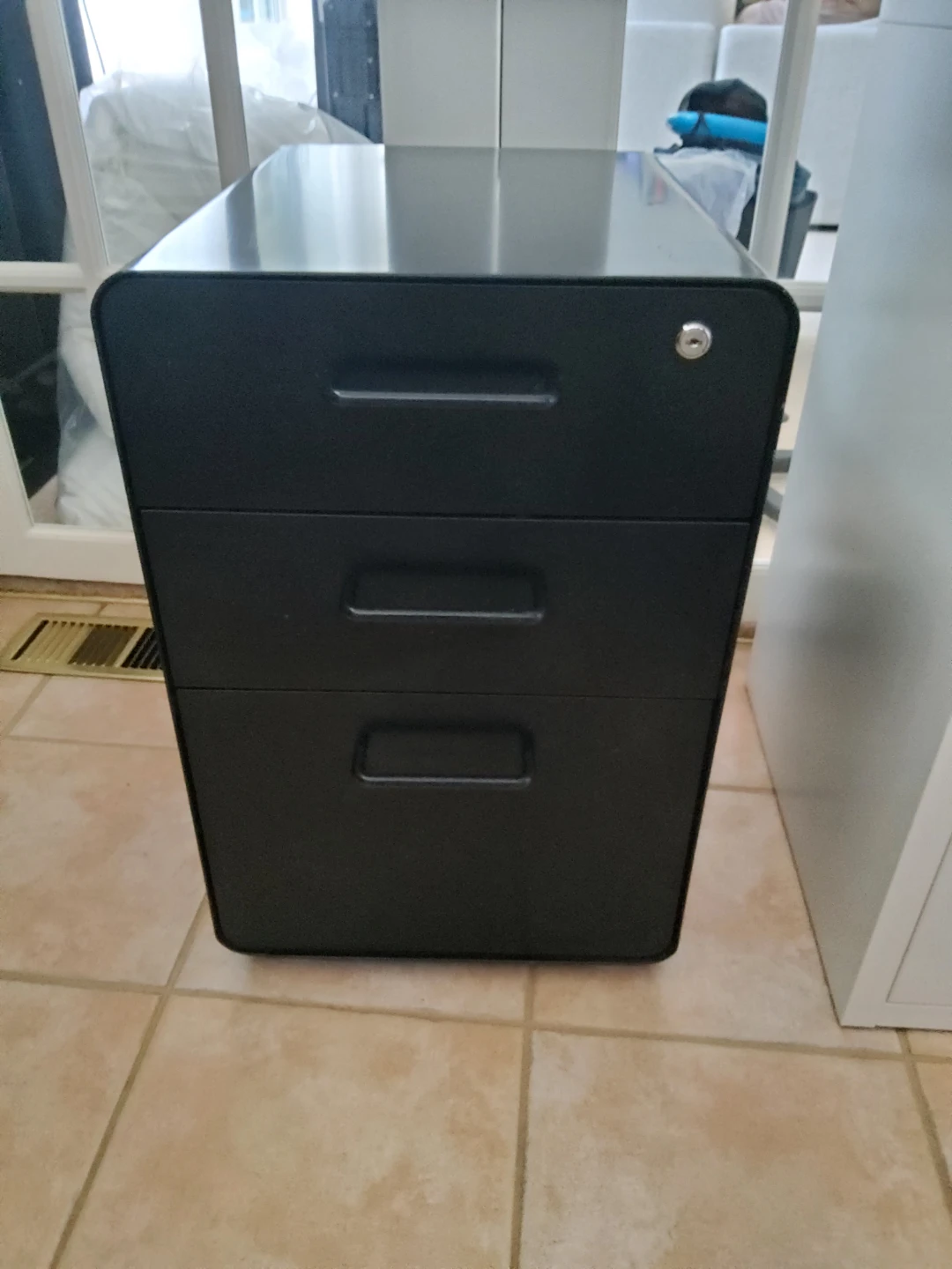 Black 3-Drawer Filing Cabinet