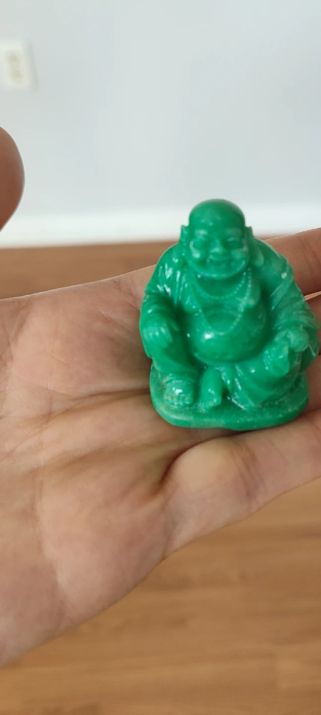 Green Laughing Buddha Figurine
