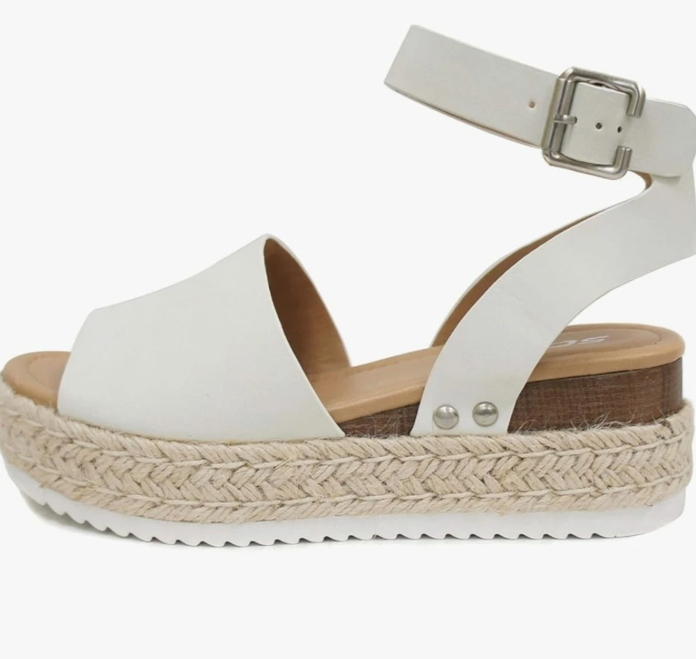 White Espadrille Platform Sandals - photo 2