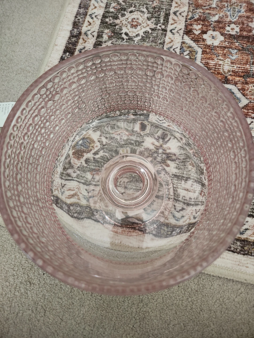 Pink Glass Footed Bowl/ Decorative Bowl - photo 2