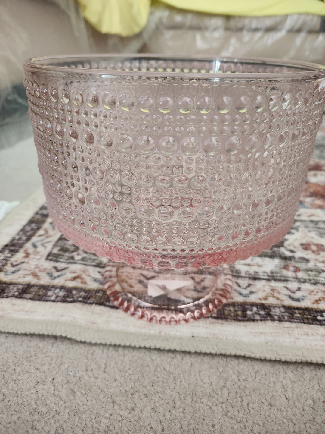 Pink Glass Footed Bowl/ Decorative Bowl - photo 4