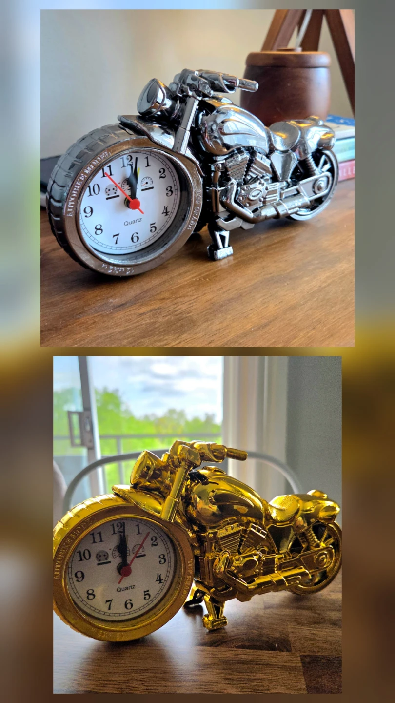 Vintage Motorcycle Alarm Clock *new