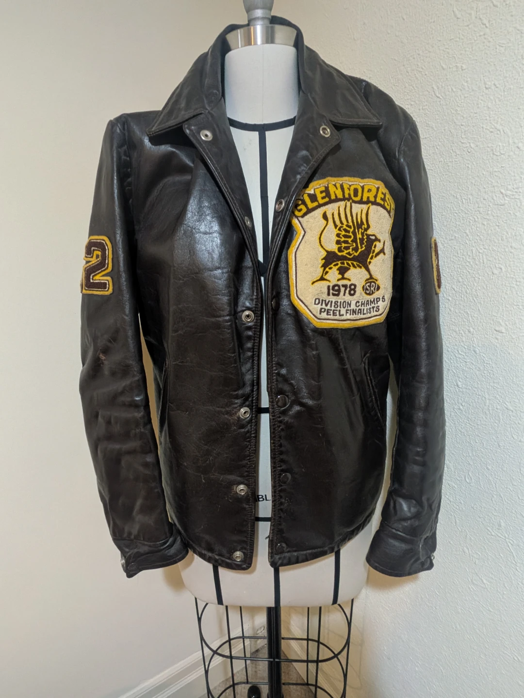 Vintage Glenmores Gryphons Leather Jacket 1978 - photo 2