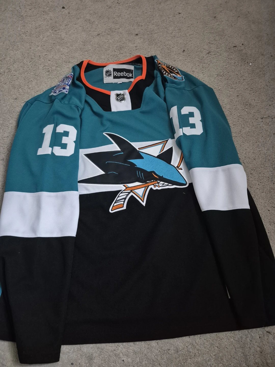 Reebok San Jose Sharks Torres #13 Hockey Jersey