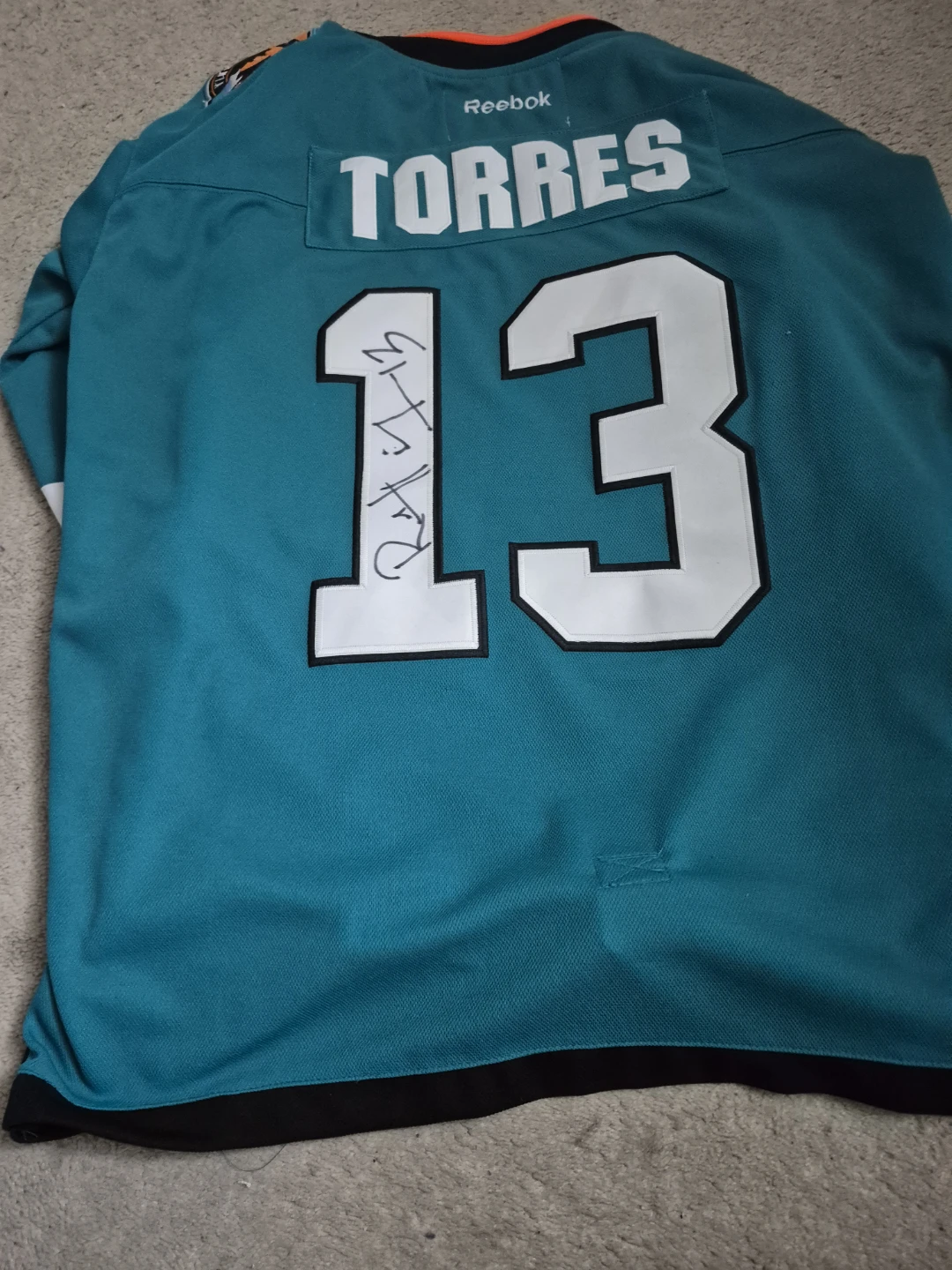 Reebok San Jose Sharks Torres #13 Hockey Jersey - photo 2