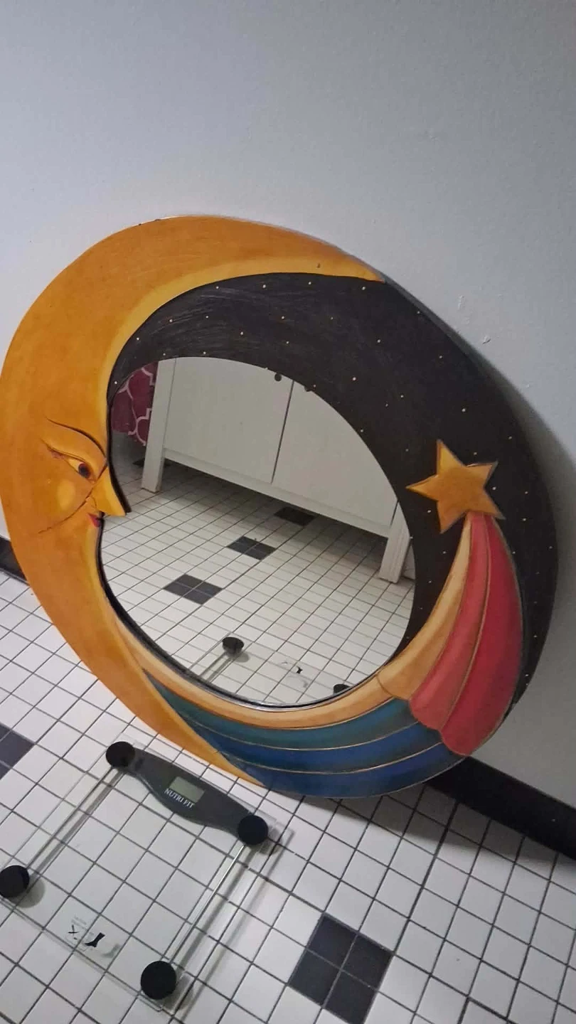 Whimsical Moon and Star Mirror