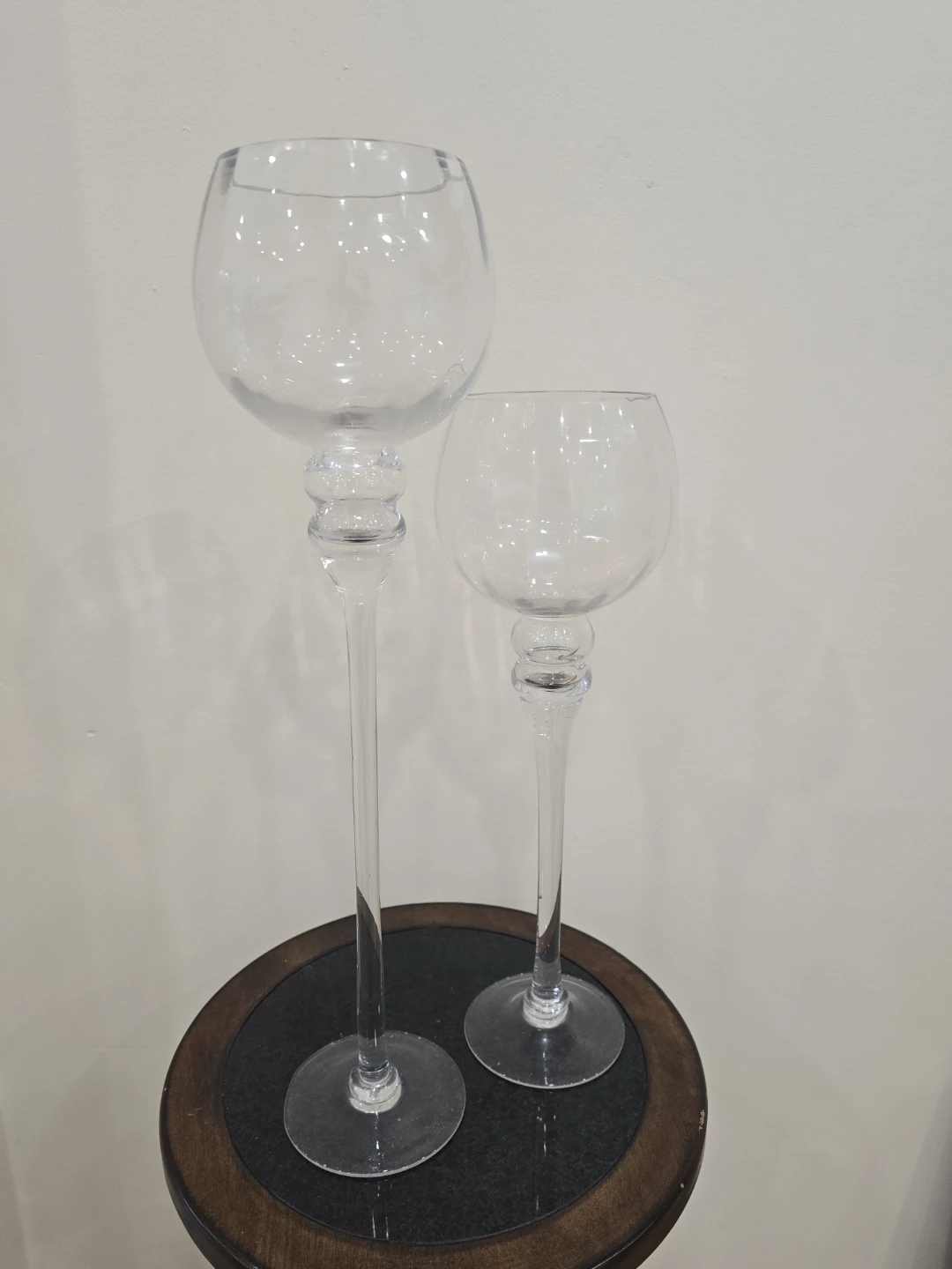 Clear Glass Trumpet Vases - Set of 2 - photo 3