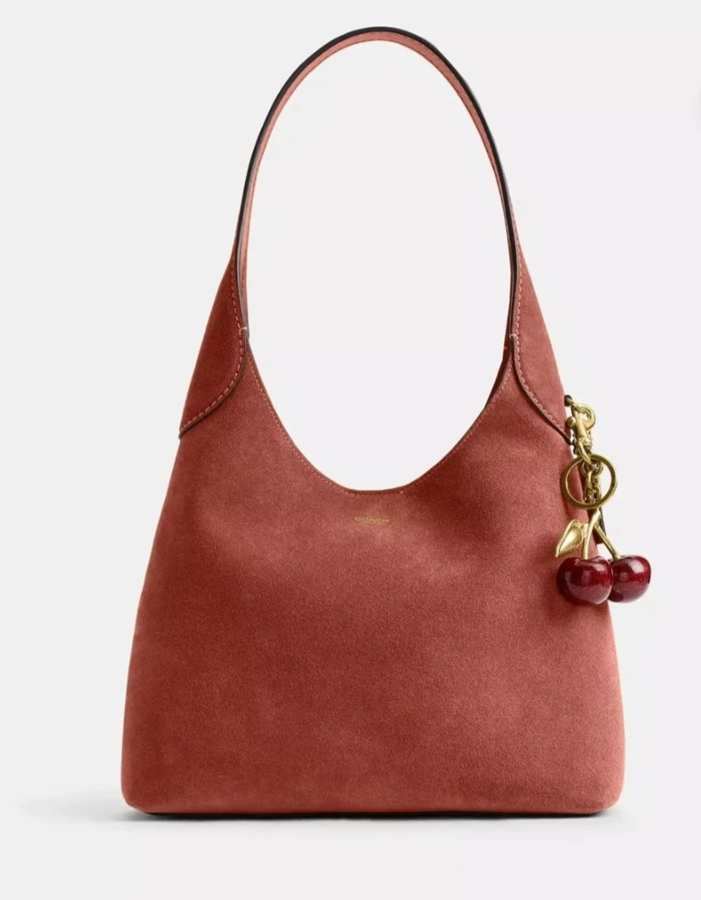 Coach Brooklyn 28 Suede Clay New with Dustbag