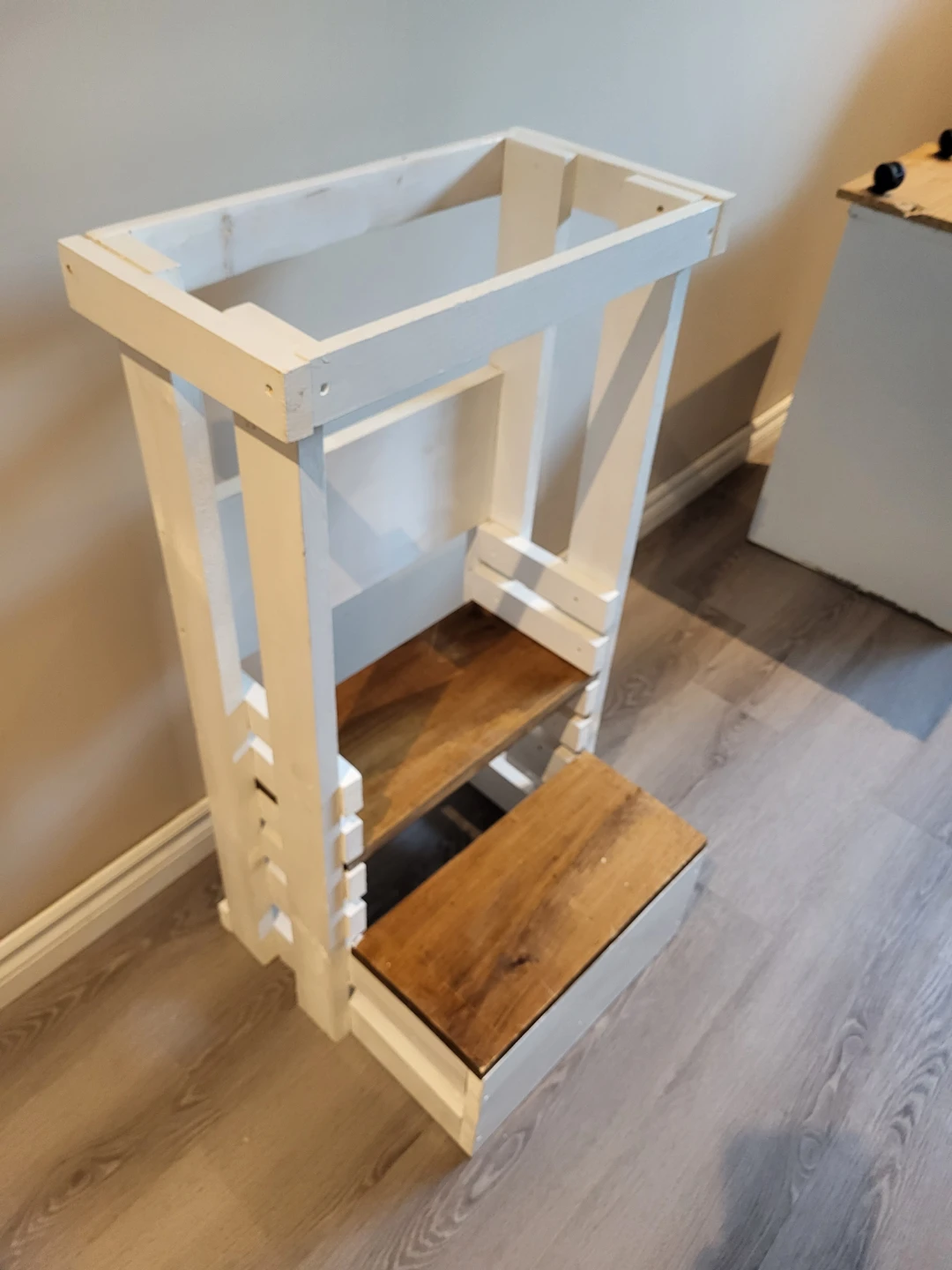 White Wooden Montessori Learning Toddler Tower