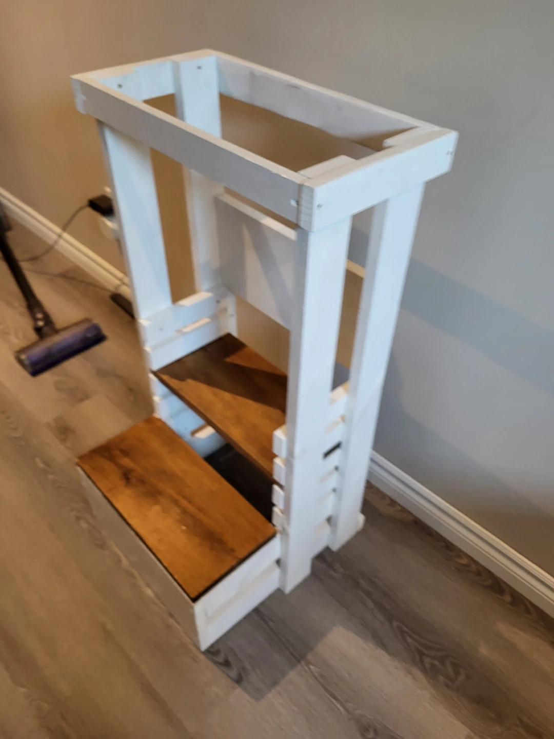 White Wooden Montessori Learning Toddler Tower - photo 2