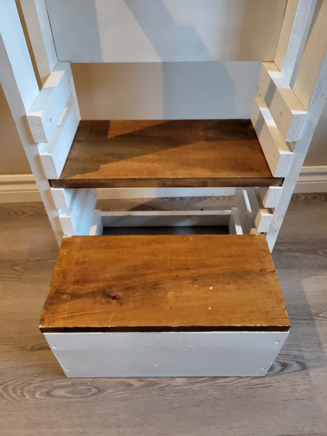 White Wooden Montessori Learning Toddler Tower - photo 3