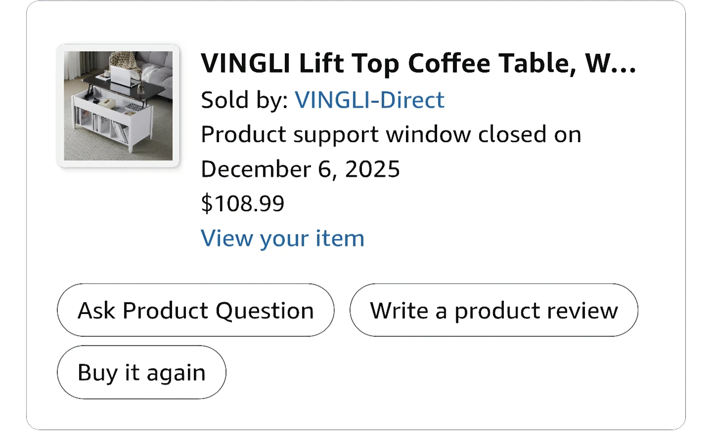 VINGLI Lift Top Coffee Table with Hidden Storage - photo 4