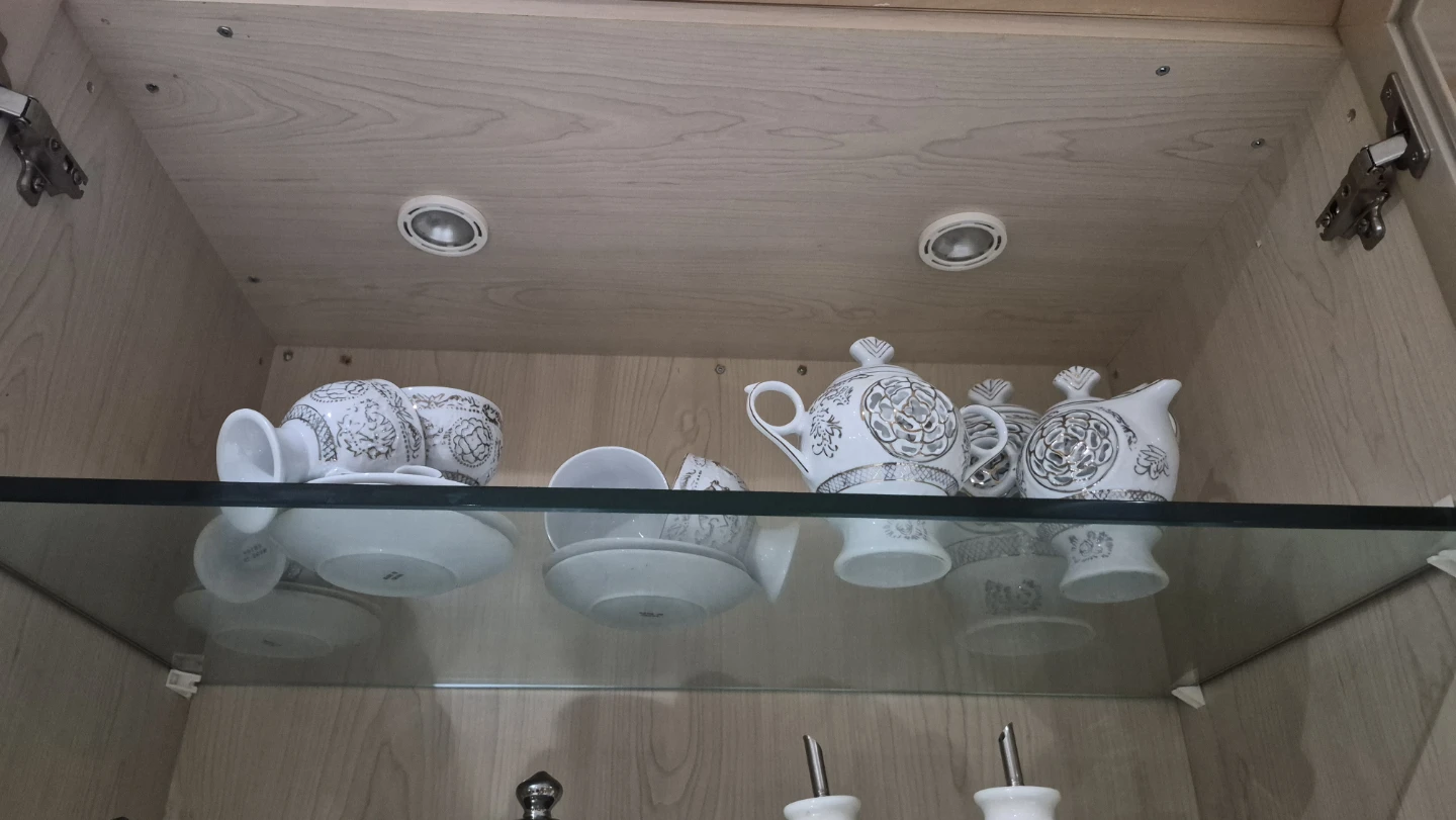 White and Silver Teacup Set