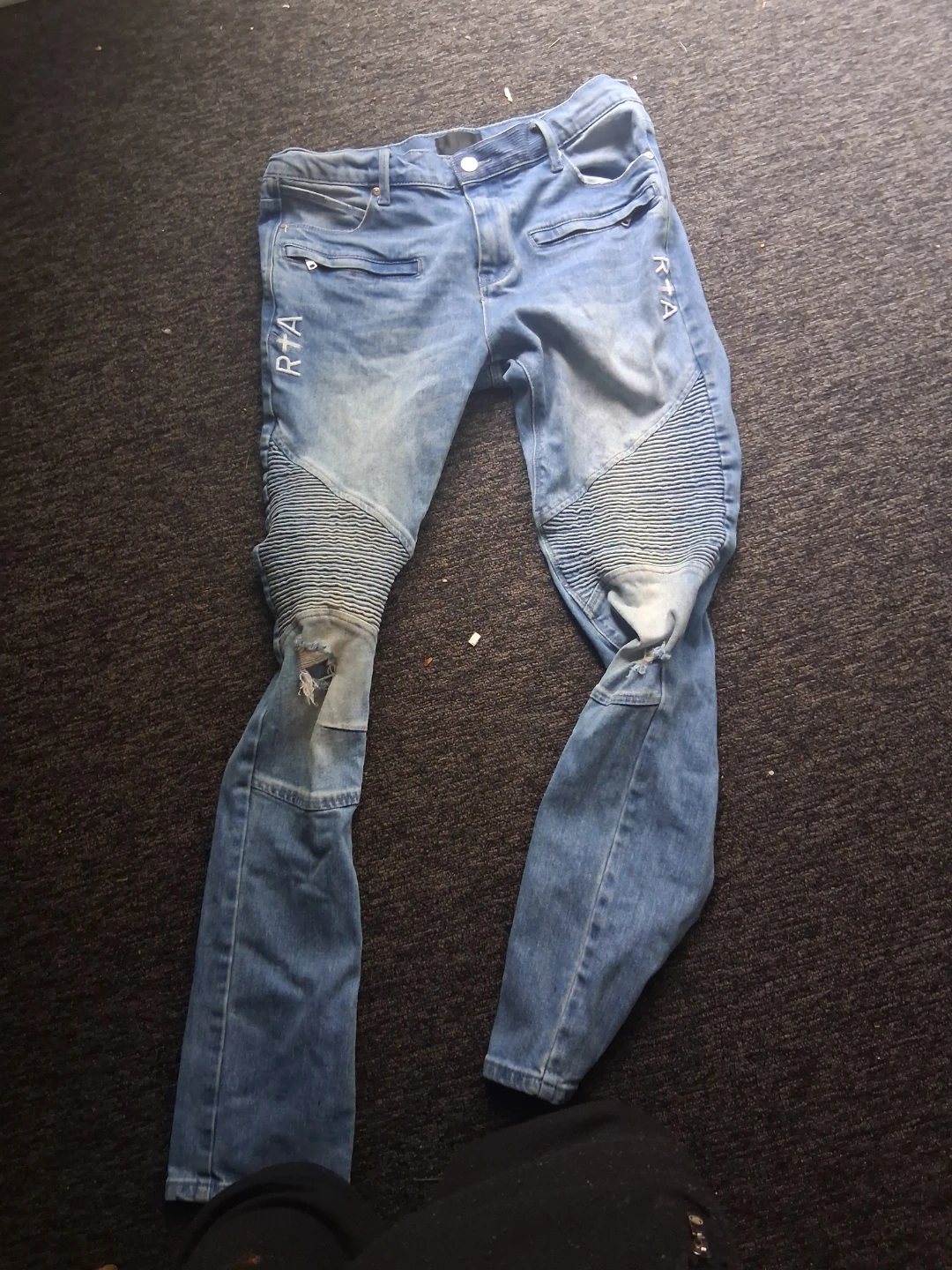 RTA Jeans Mens Blue Moto Style Slim Fit Denim - photo 3