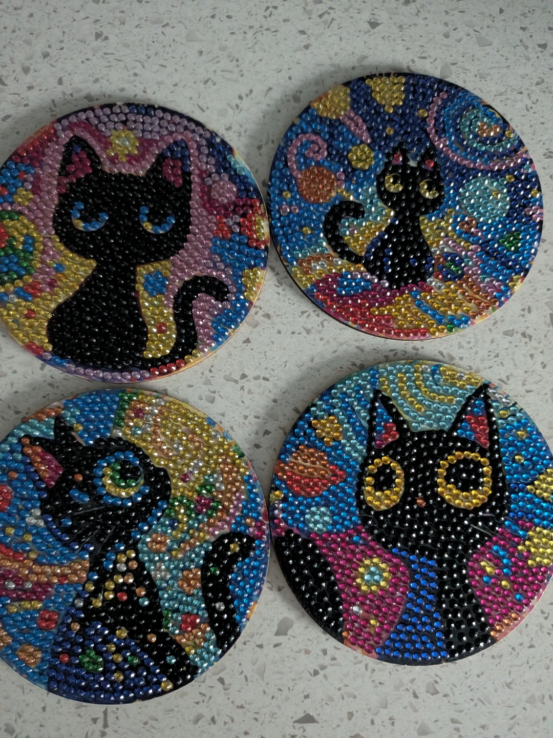 Set of 10 Diamond Art Coasters - Black Cats - photo 2