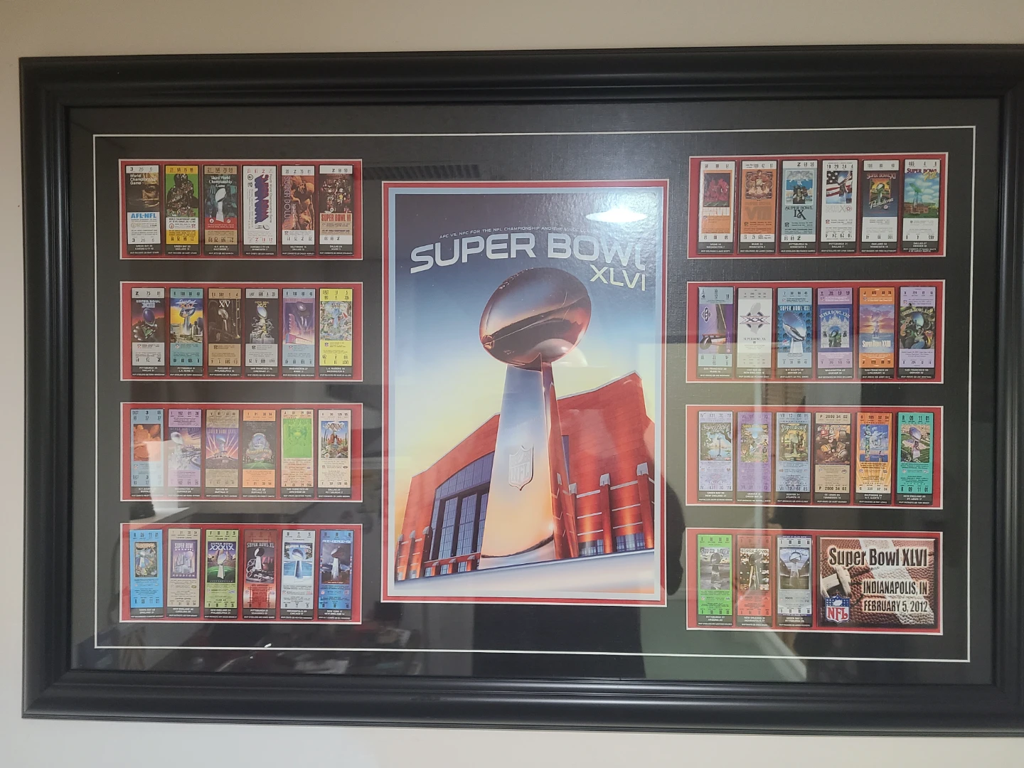 Super Bowl XLVI Framed Ticket Collection