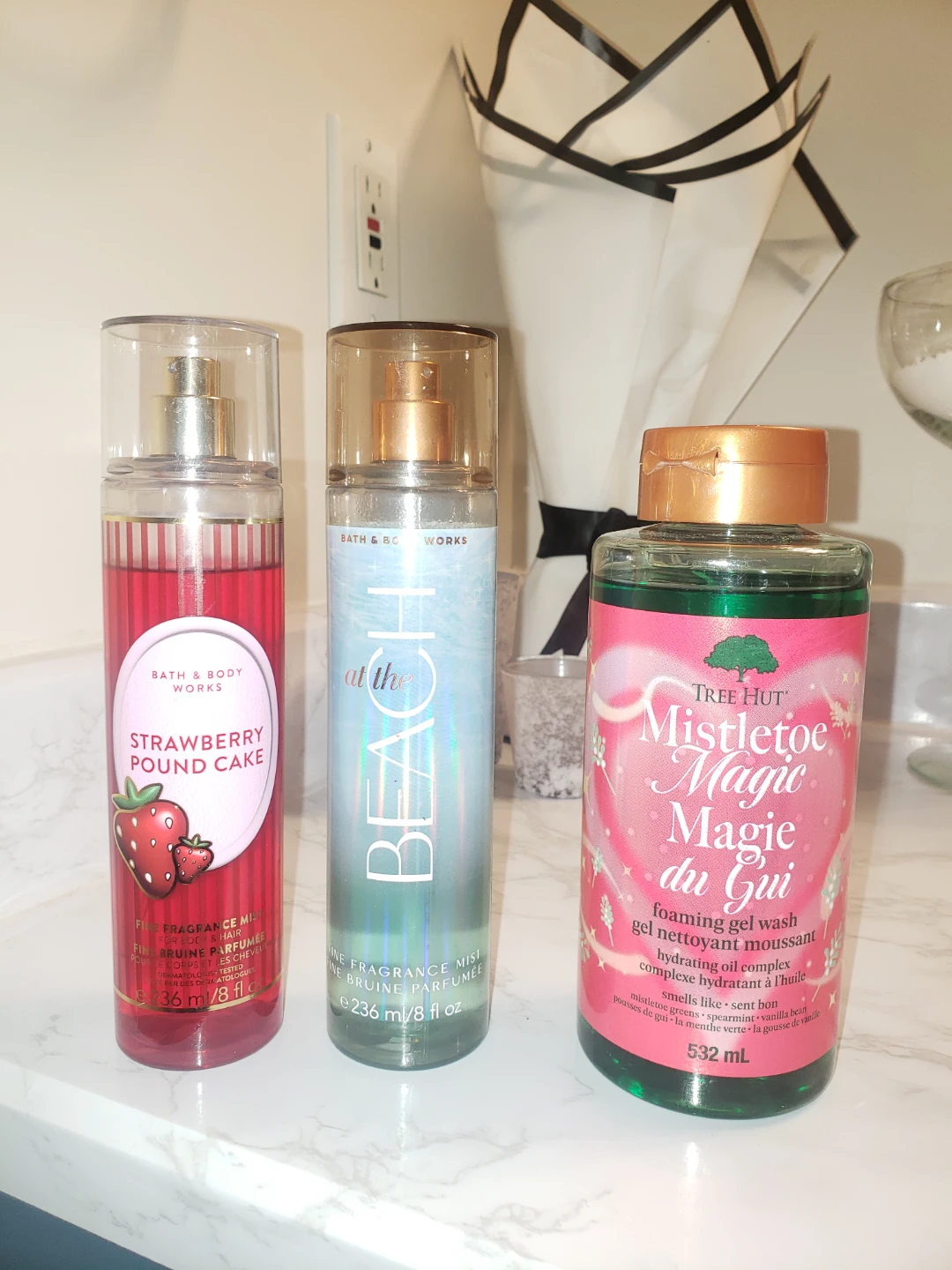 Bath and body works perfumes and tree hut foaming wash gel