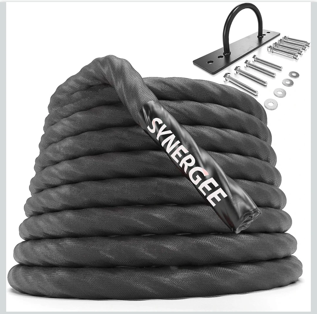 Synergee 50ft Battle Rope with Wall Mount