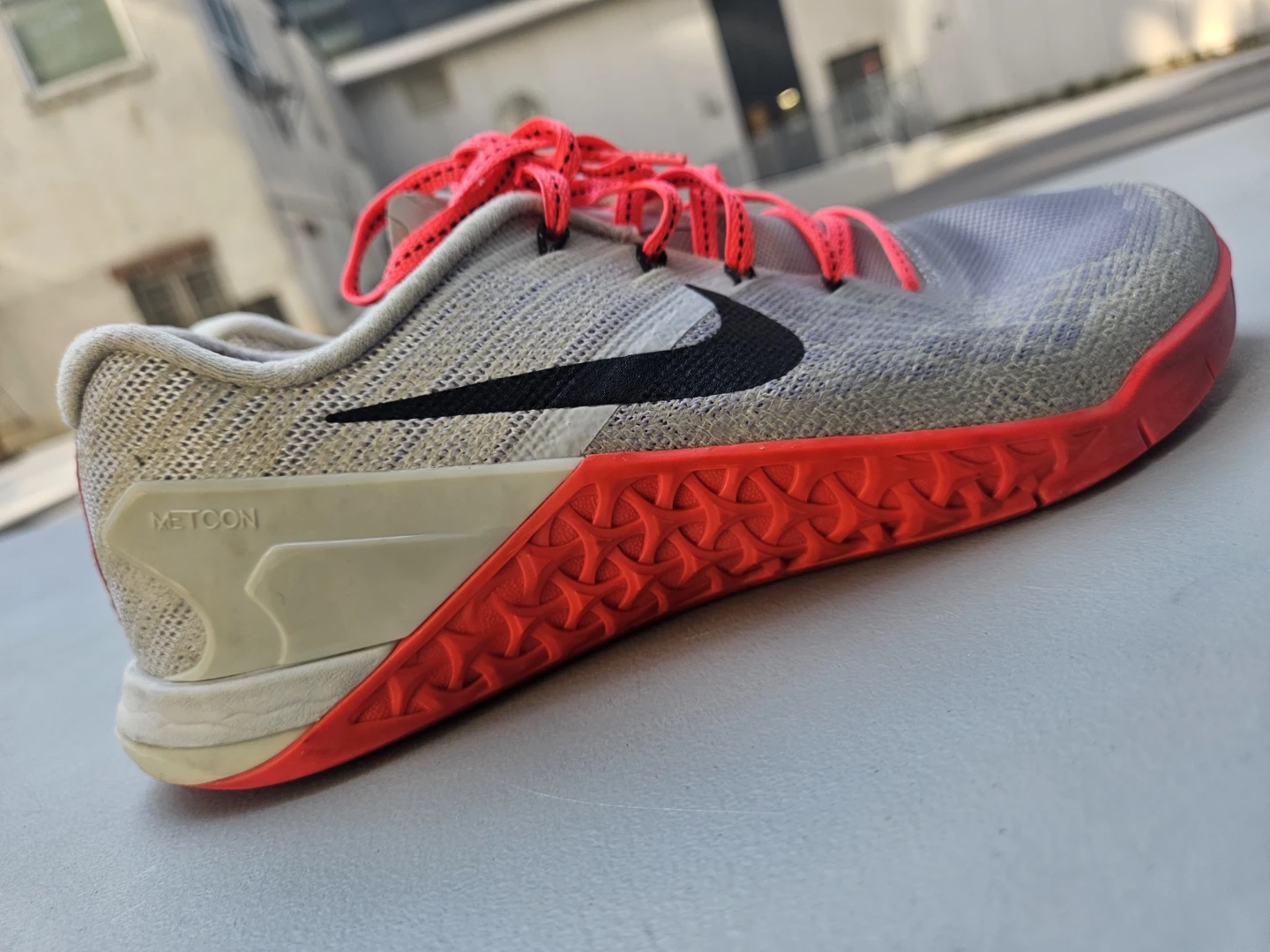 Women's size 7.5 Nike Metcon Grey/Red Training Shoes - photo 2