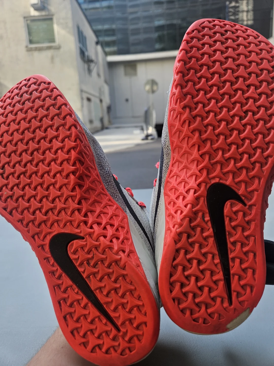 Women's size 7.5 Nike Metcon Grey/Red Training Shoes - photo 4