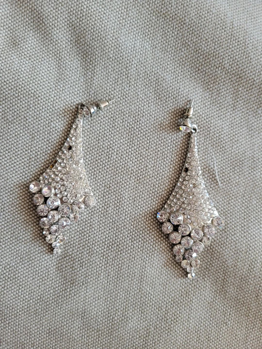 Sparkly Silver Drop Earrings