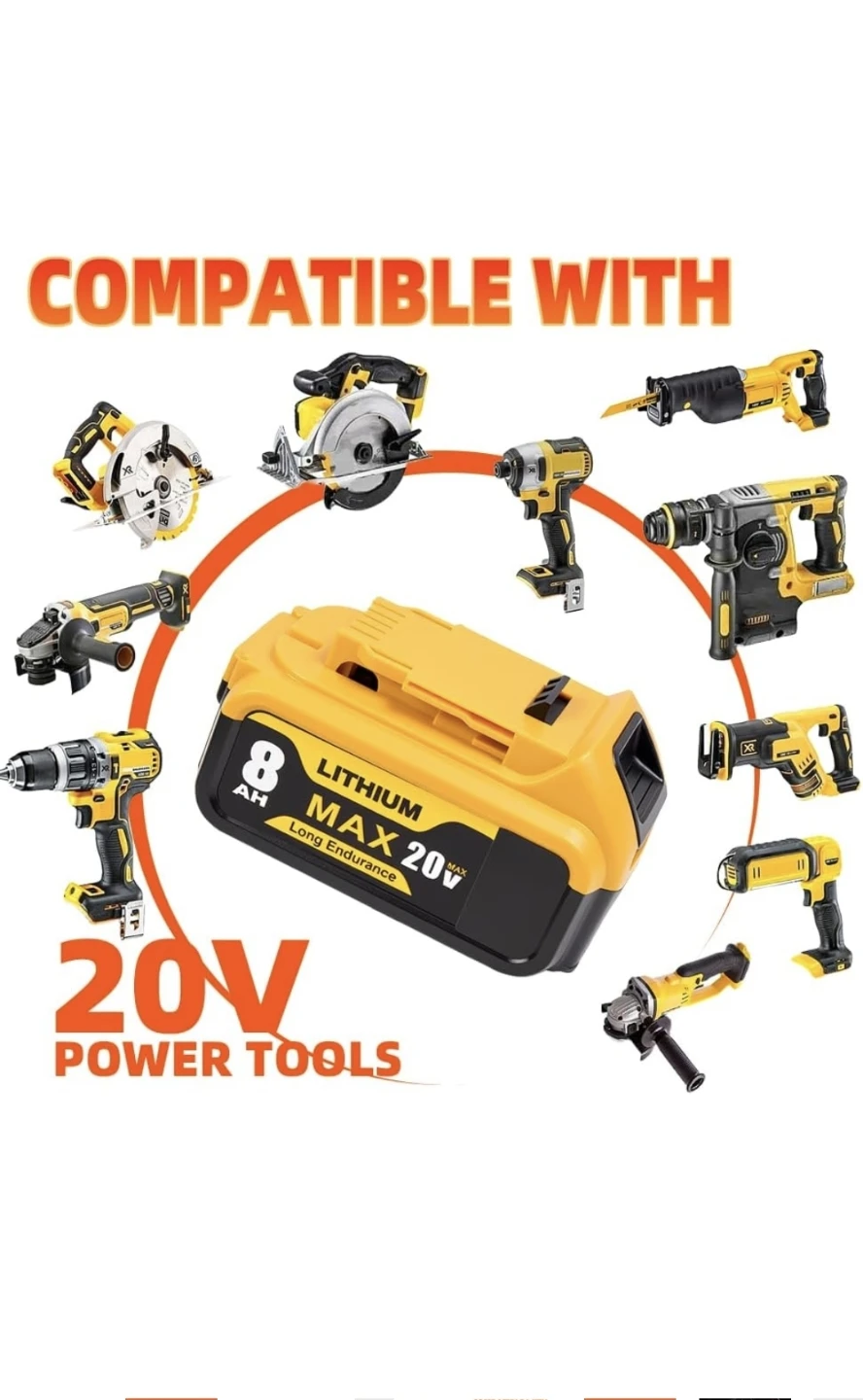 New1 Pack 8.0Ah 20V Battery Replacement for Dewalt 20V Lithium - photo 5