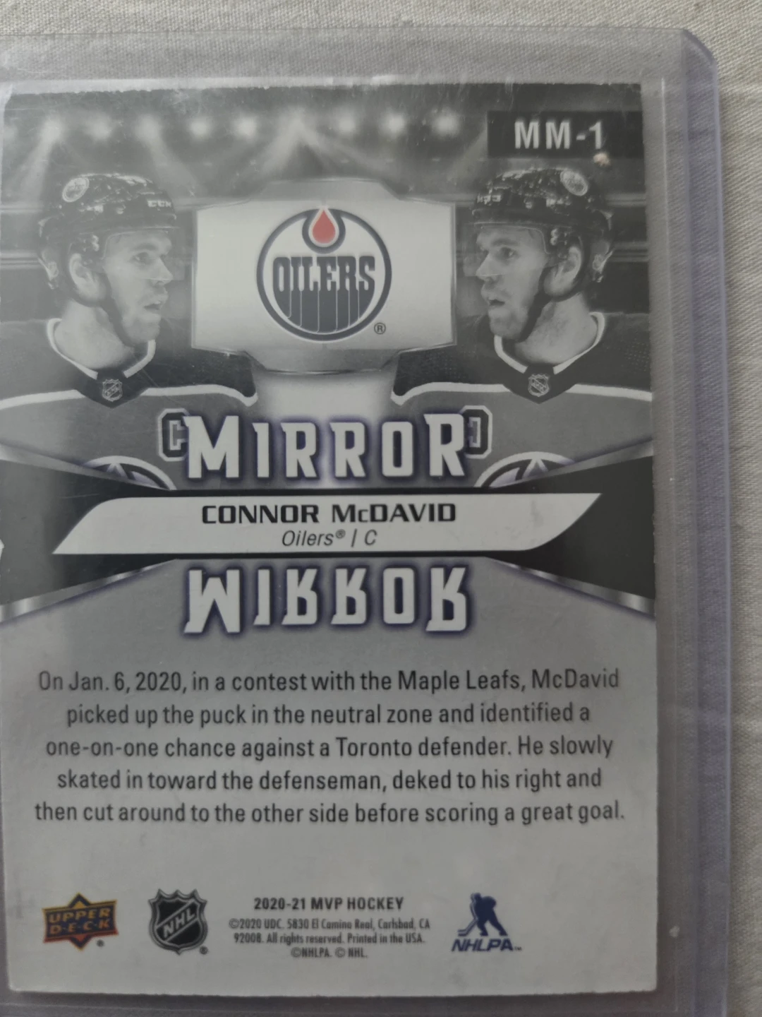 Upper Deck Mirror Connor McDavid 2020-21 MVP Hockey Card - photo 2