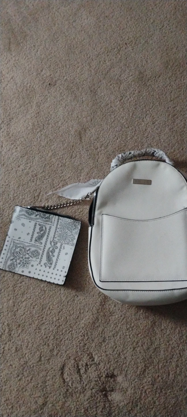 White Mini Backpack with Matching Pouch - photo 2