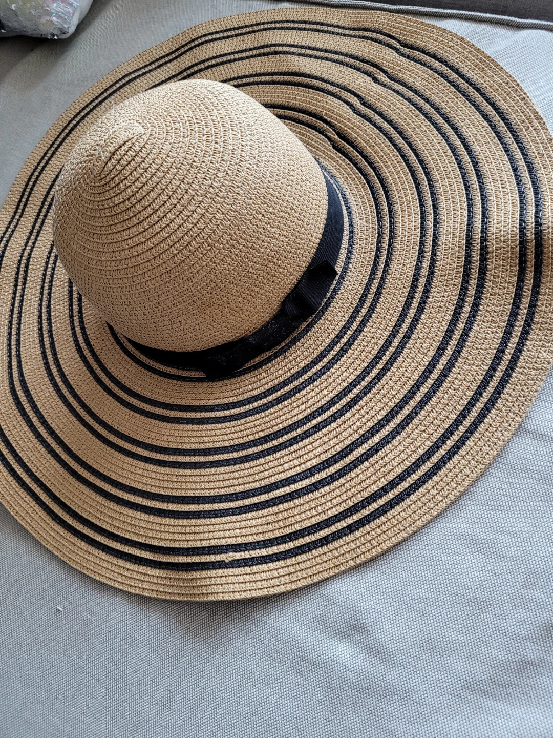 Wide Brim Striped Sun Hat