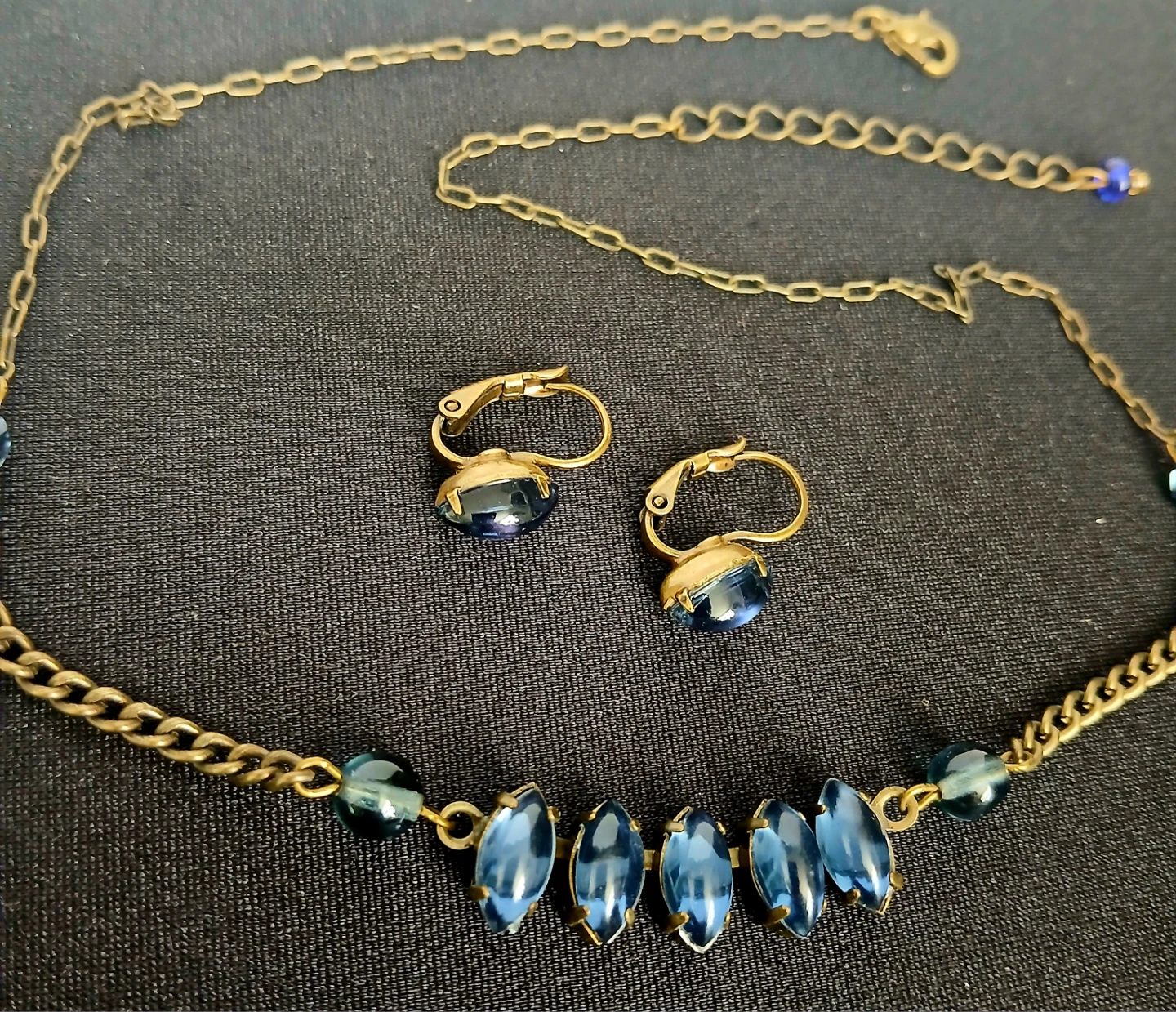 Blue Stone Necklace and Earring Set - photo 4