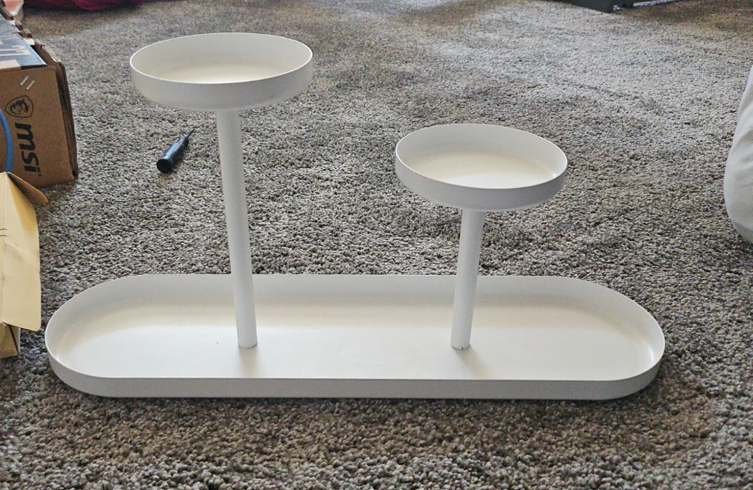 Ikea CHILISTRAN Plant Stand, Double, Steel White