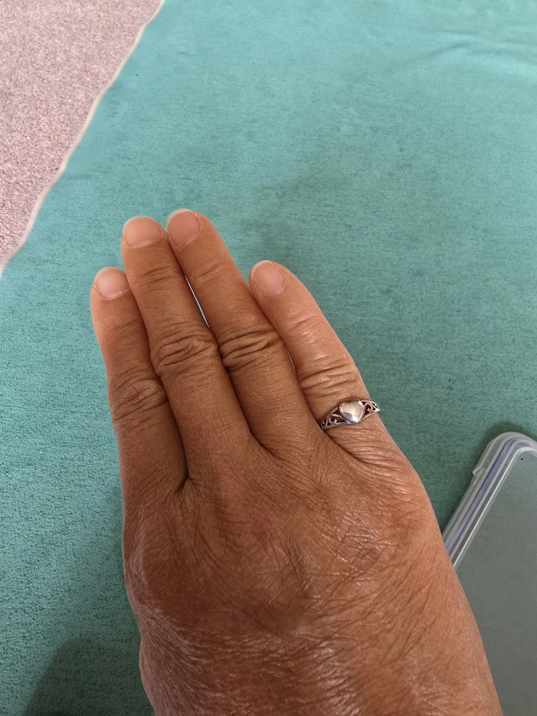 Heart Ring 925 silver, vintage