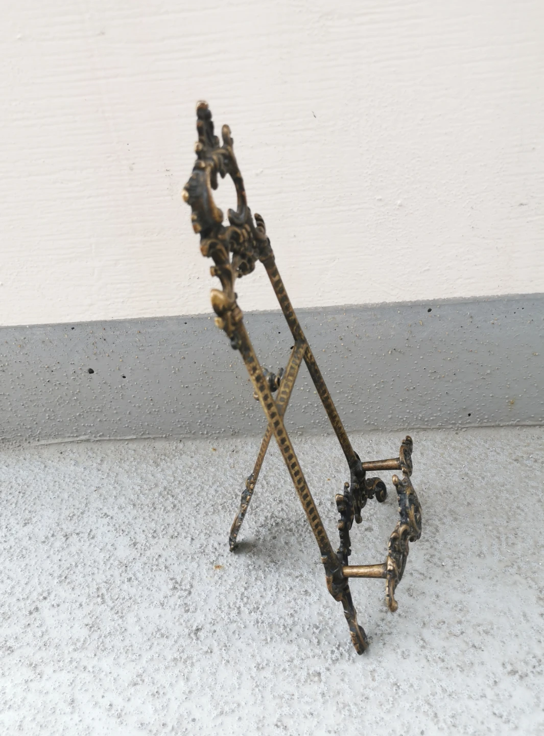 Vintage Ornate Brass Tabletop Easel Rococo Display Stand - photo 4