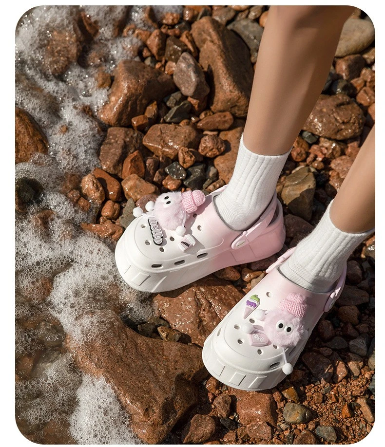 Women's Platform Clogs with Fuzzy Charms - photo 3
