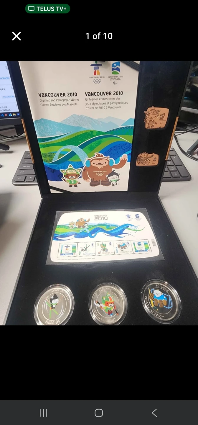 Vancouver 2010 Olympic Mascots Coin and Stamp Set