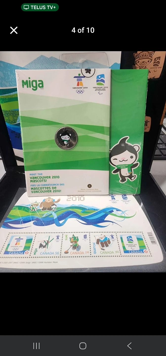 Vancouver 2010 Olympic Mascots Coin and Stamp Set - photo 2