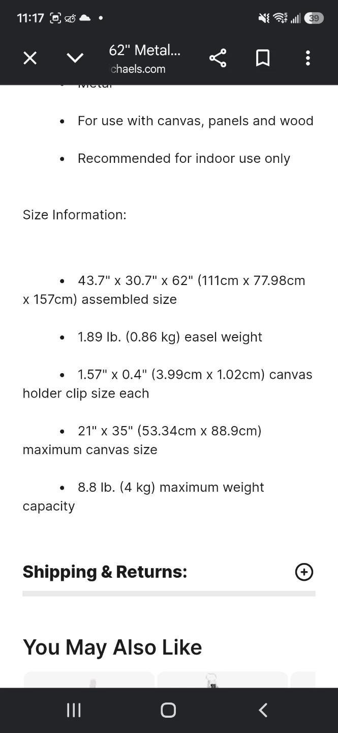 62" Metal Floor Display Easel (2 available) - photo 3